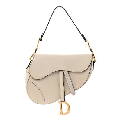 Christian Dior Grained Calfskin Saddle Bag White 1 of 9