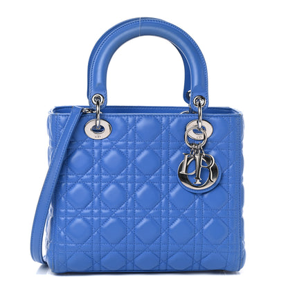 Christian Dior Lambskin Cannage Medium Lady Dior Blue Persan 1 of 8