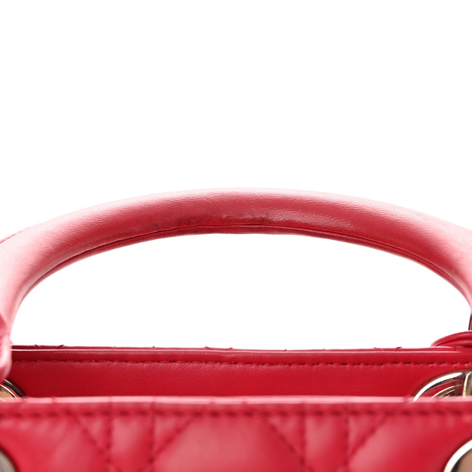 Christian Dior Lambskin Cannage Large Lady Dior Fuchsia 15 of 18