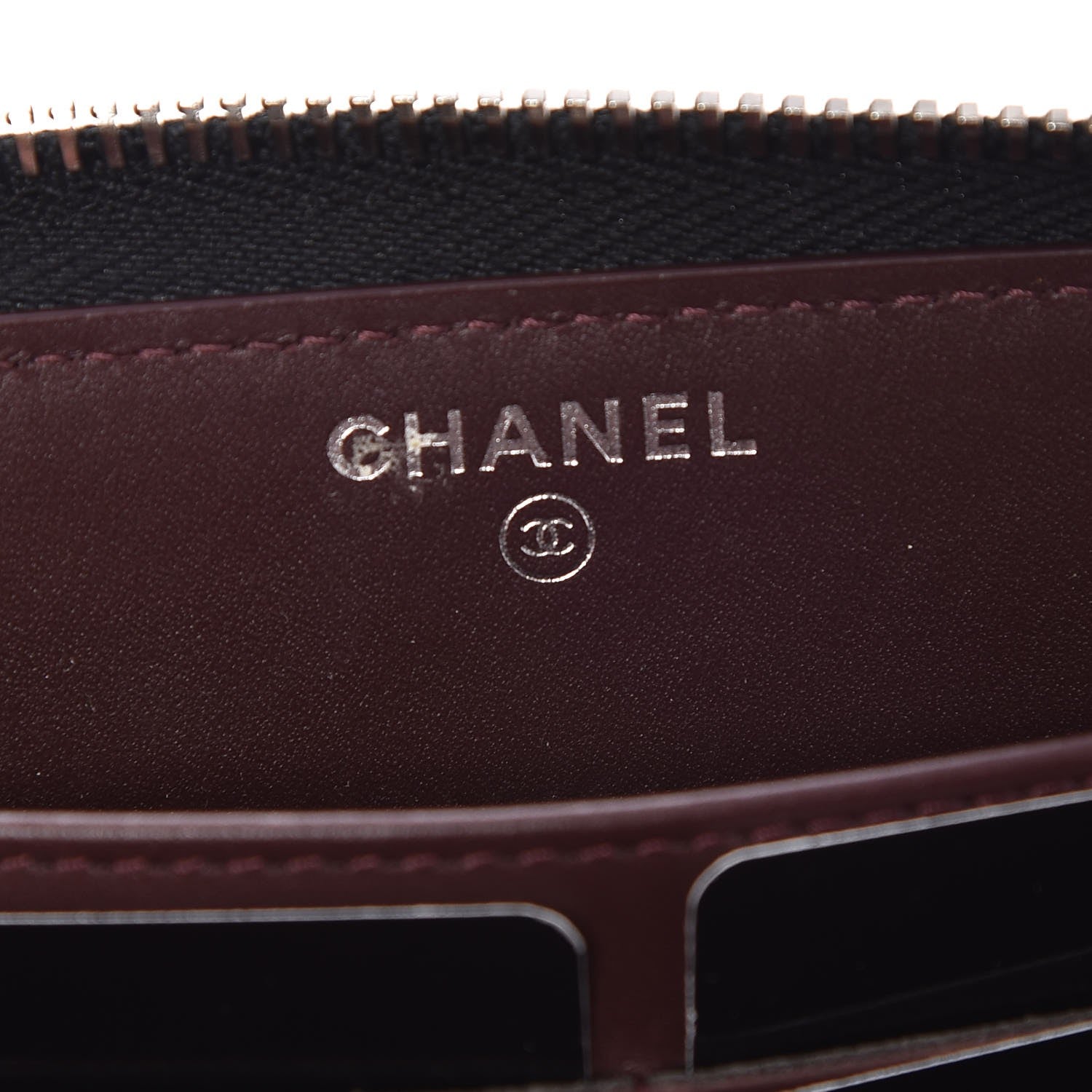 Chanel Caviar Chevron Quilted Large Gusset Zip Around Wallet Black 6 of 9