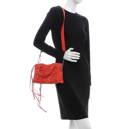 Balenciaga Matte Goatskin Rubber Covered Classic Hardware Mini City Rouge Coquelicot Rouge Braise 2 of 7