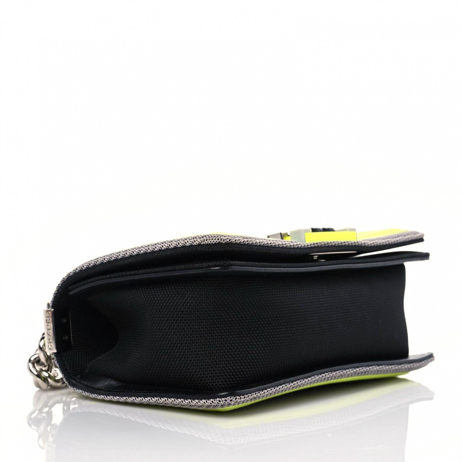 Chanel Canvas Quilted Small Fluo Boy Flap Black Grey Yellow 4 of 18