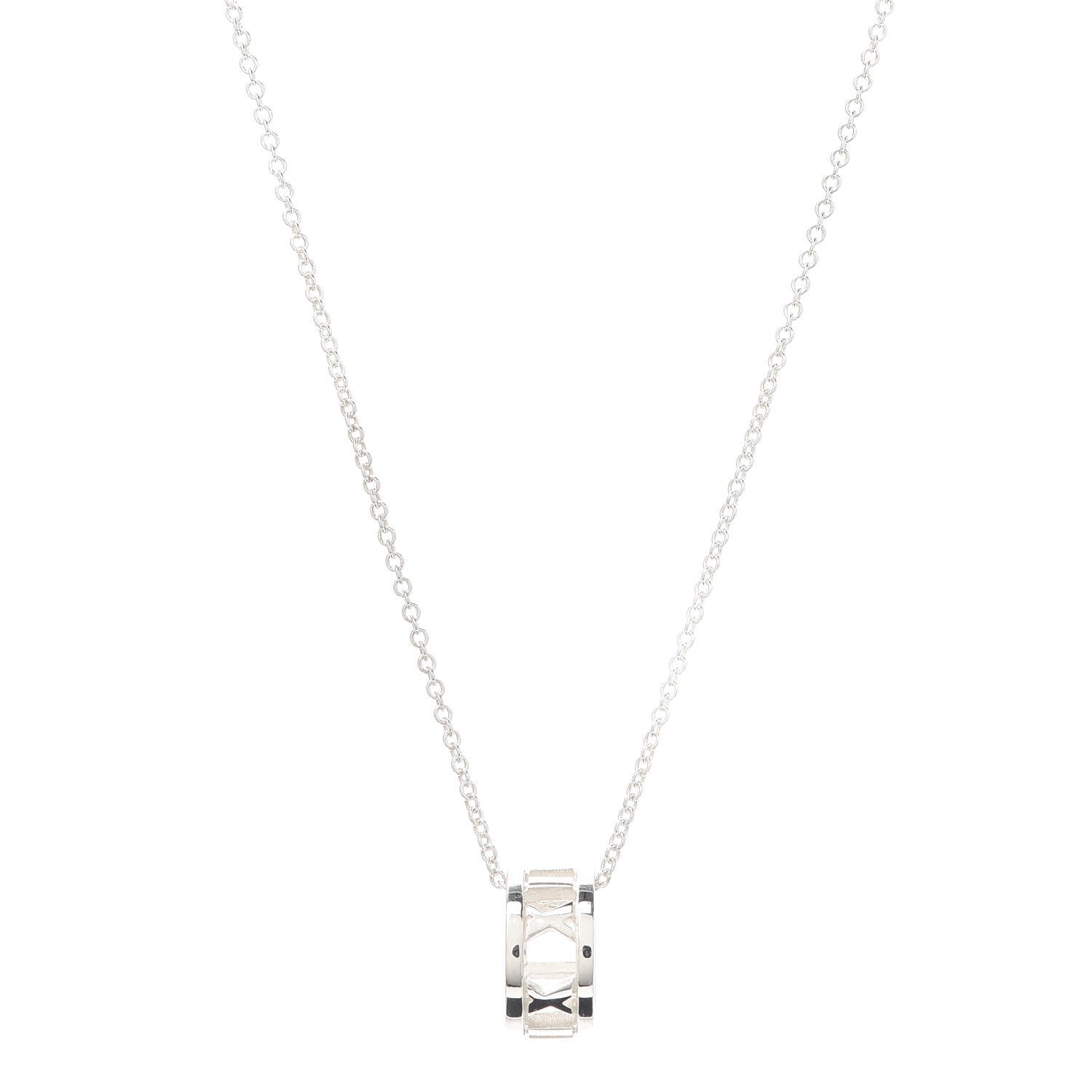 Tiffany Sterling Silver Atlas Open Pendant Necklace 1 of 6