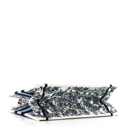 Christian Dior Canvas Embroidered Small Flowers Book Tote Blue 4 of 12