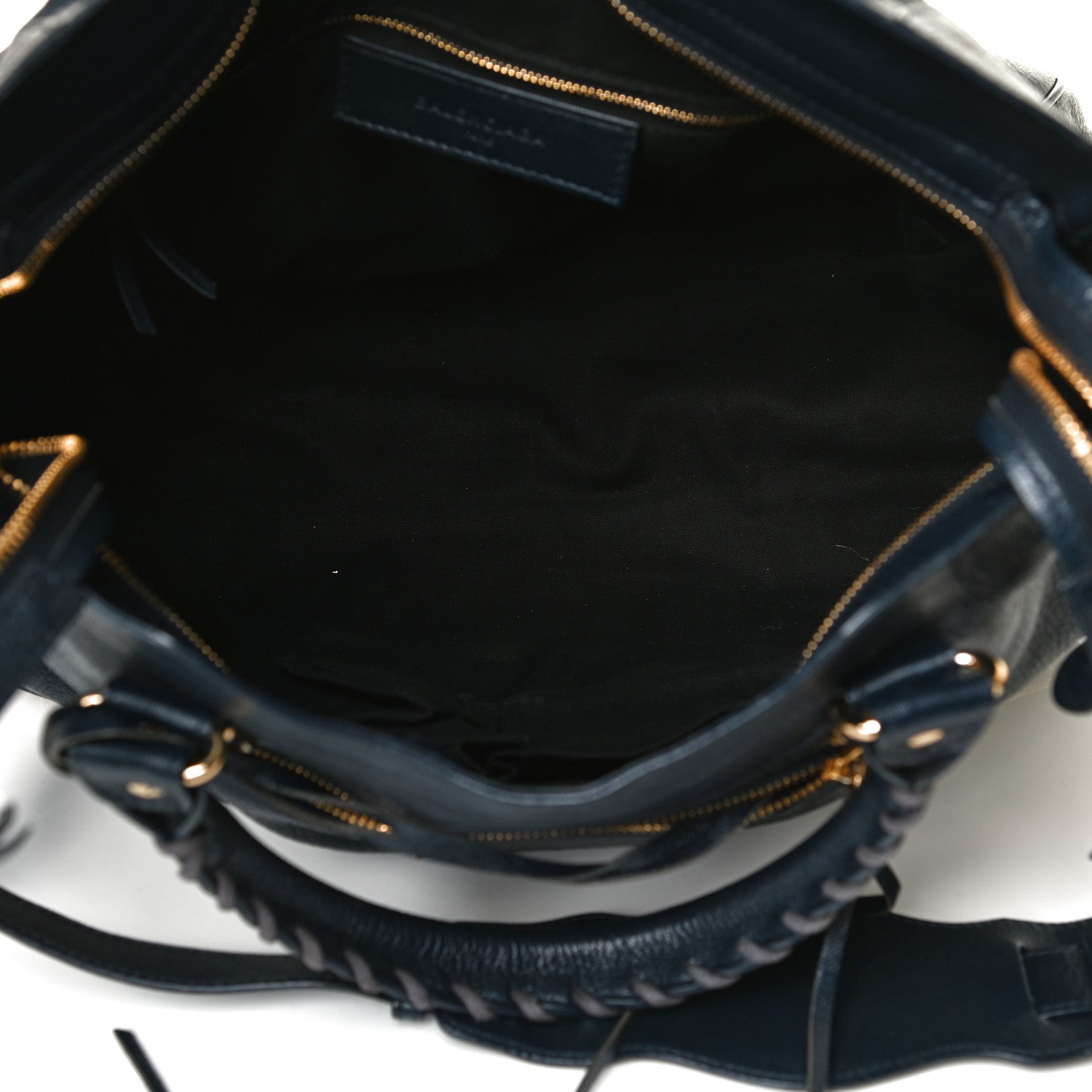 Balenciaga Chevre Gold Metallic Edge Hardware Velo Bleu Nuit Dark Sea 4 of 13