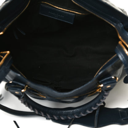 Balenciaga Chevre Gold Metallic Edge Hardware Velo Bleu Nuit Dark Sea 4 of 13