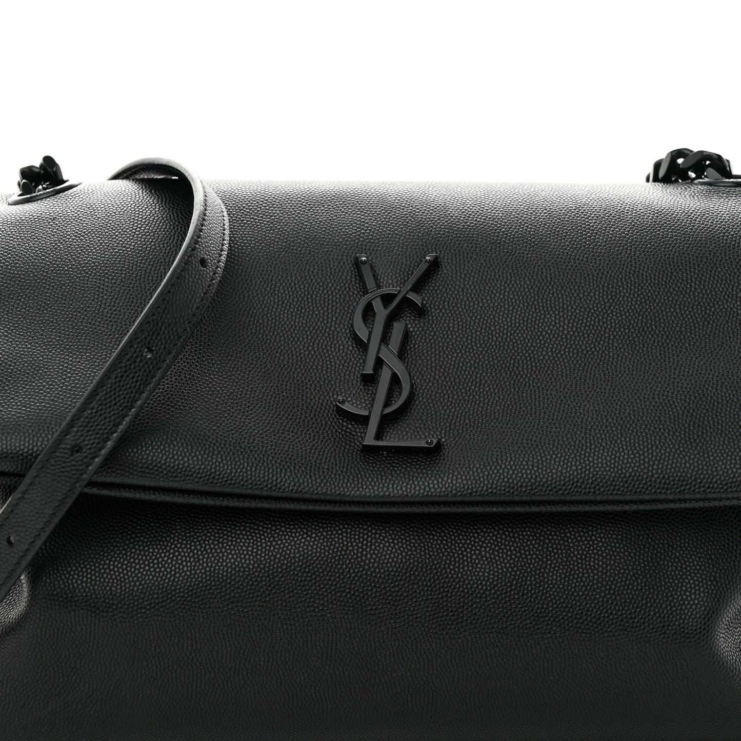 Grain De Poudre Medium West Hollywood Monogram Fold-Over Black