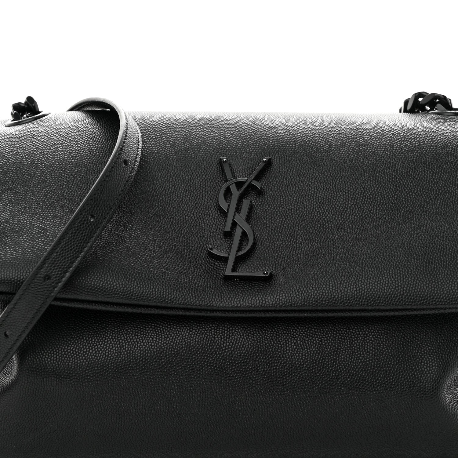 Saint Laurent Grain De Poudre Medium West Hollywood Monogram Fold-Over Black 7 of 11