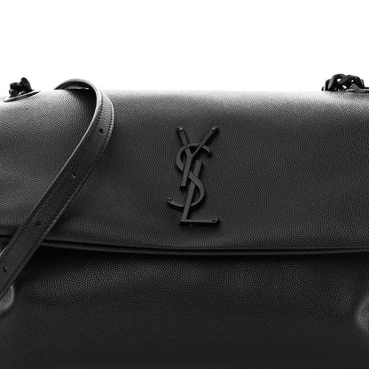 Saint Laurent Grain De Poudre Medium West Hollywood Monogram Fold-Over Black 7 of 11