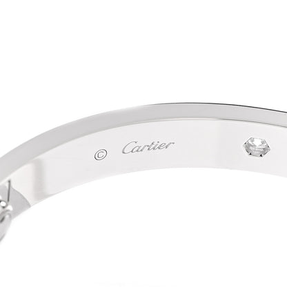 Cartier 18K White Gold 4 Diamond LOVE Bracelet 17 3 of 6