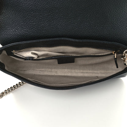 Gucci Pebbled Calfskin Medium Soho Flap Crossbody Black 5 of 11