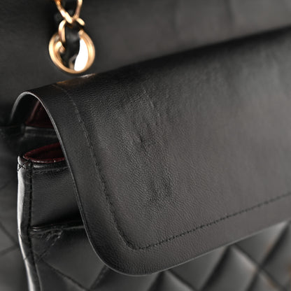 Chanel Lambskin Quilted Medium Double Flap Black 12 of 13