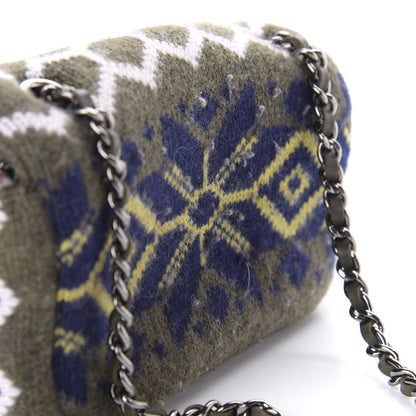 Chanel Cashmere Knit Extra Mini Single Flap Khaki Multicolor 10 of 11