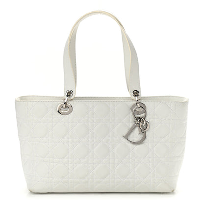 Christian Dior Lambskin Cannage Large Lady Dior Shopper Tote White 1 of 16