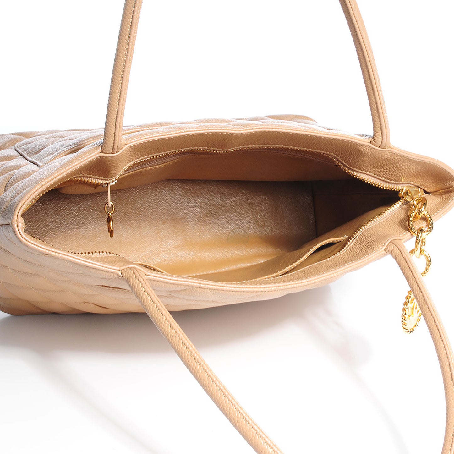 Caviar Quilted Medallion Tote Beige