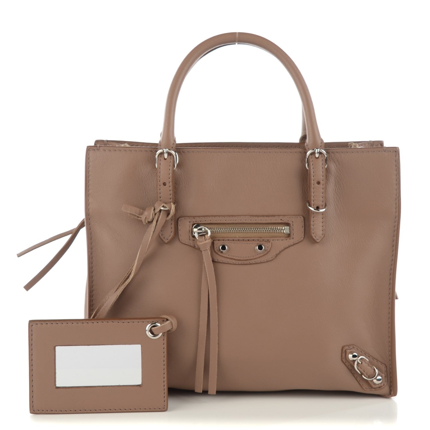 Balenciaga Calfskin Papier Mini A4 Zip Around Tote Beige Sable 1 of 8