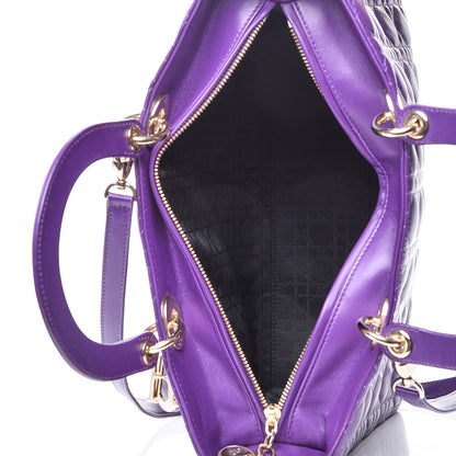 Christian Dior Lambskin Cannage Large Lady Dior Purple 6 of 15