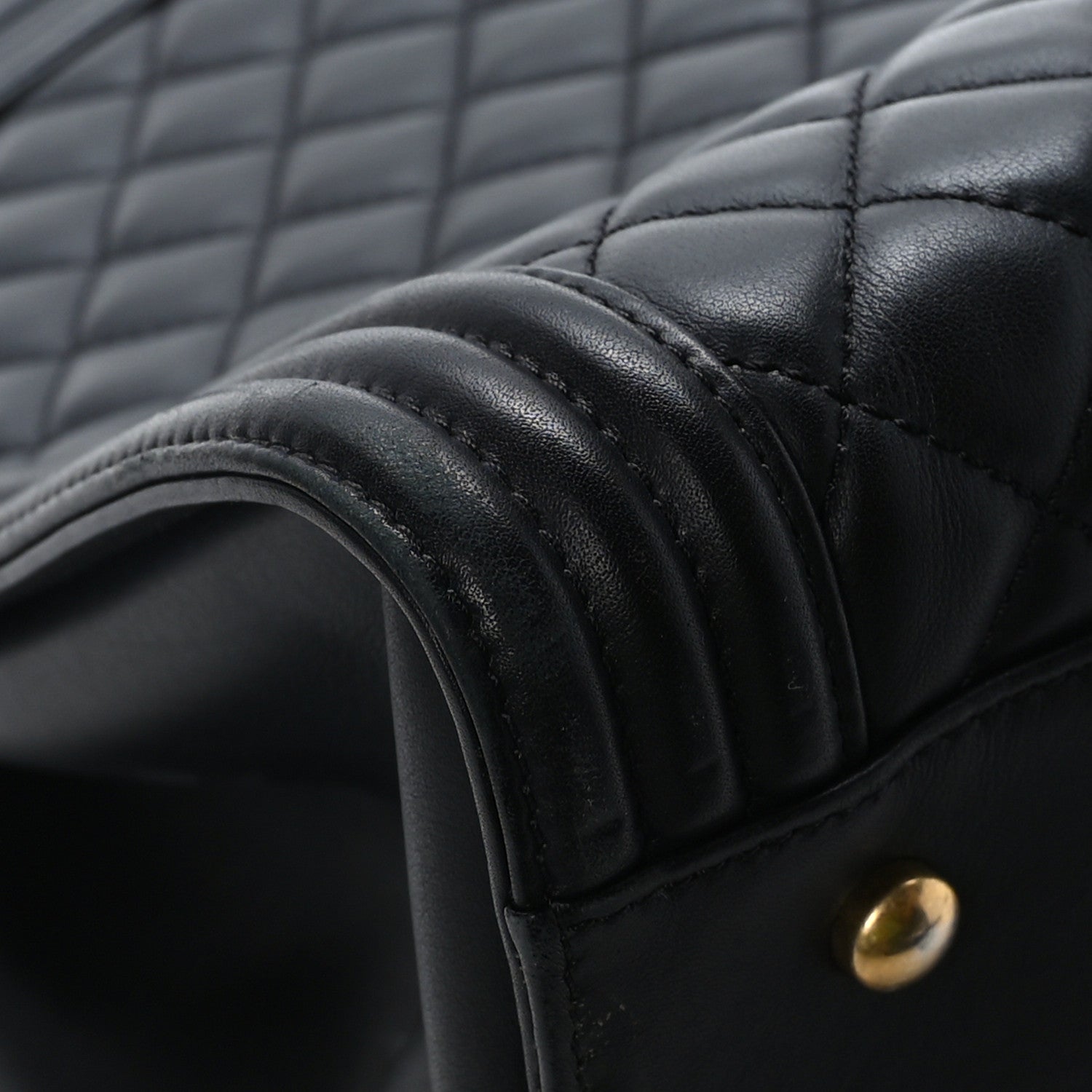 Chanel Calfskin Quilted Boy Shopping Tote Black 10 of 12