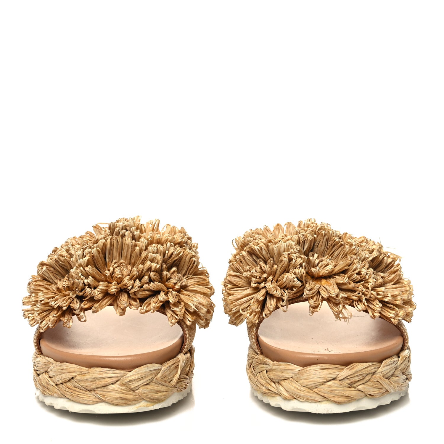 Prada Raffia Slide Sandals 37 Naturale 2 of 9