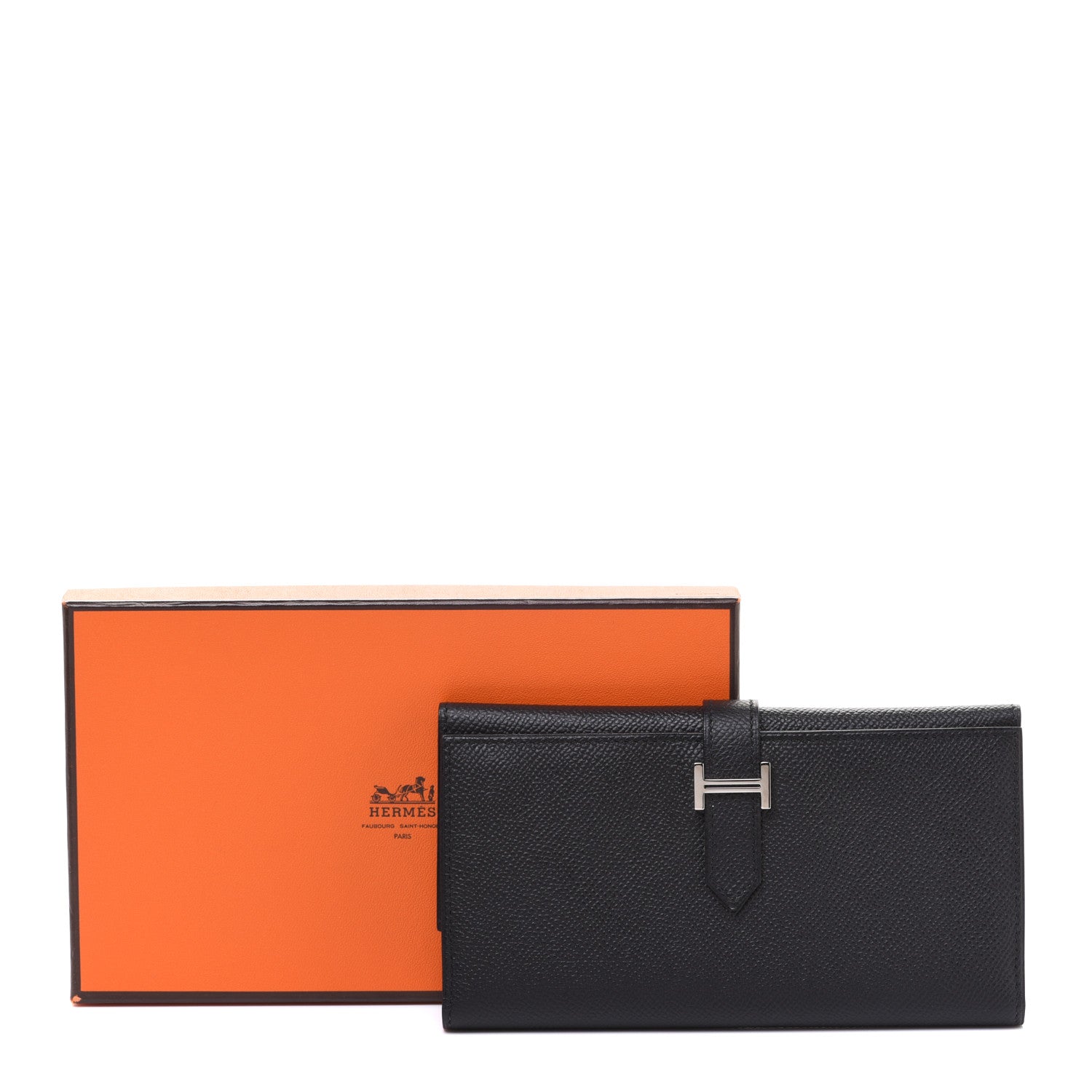 Hermes Epsom Tri-Fold Bearn Wallet Black 8 of 8