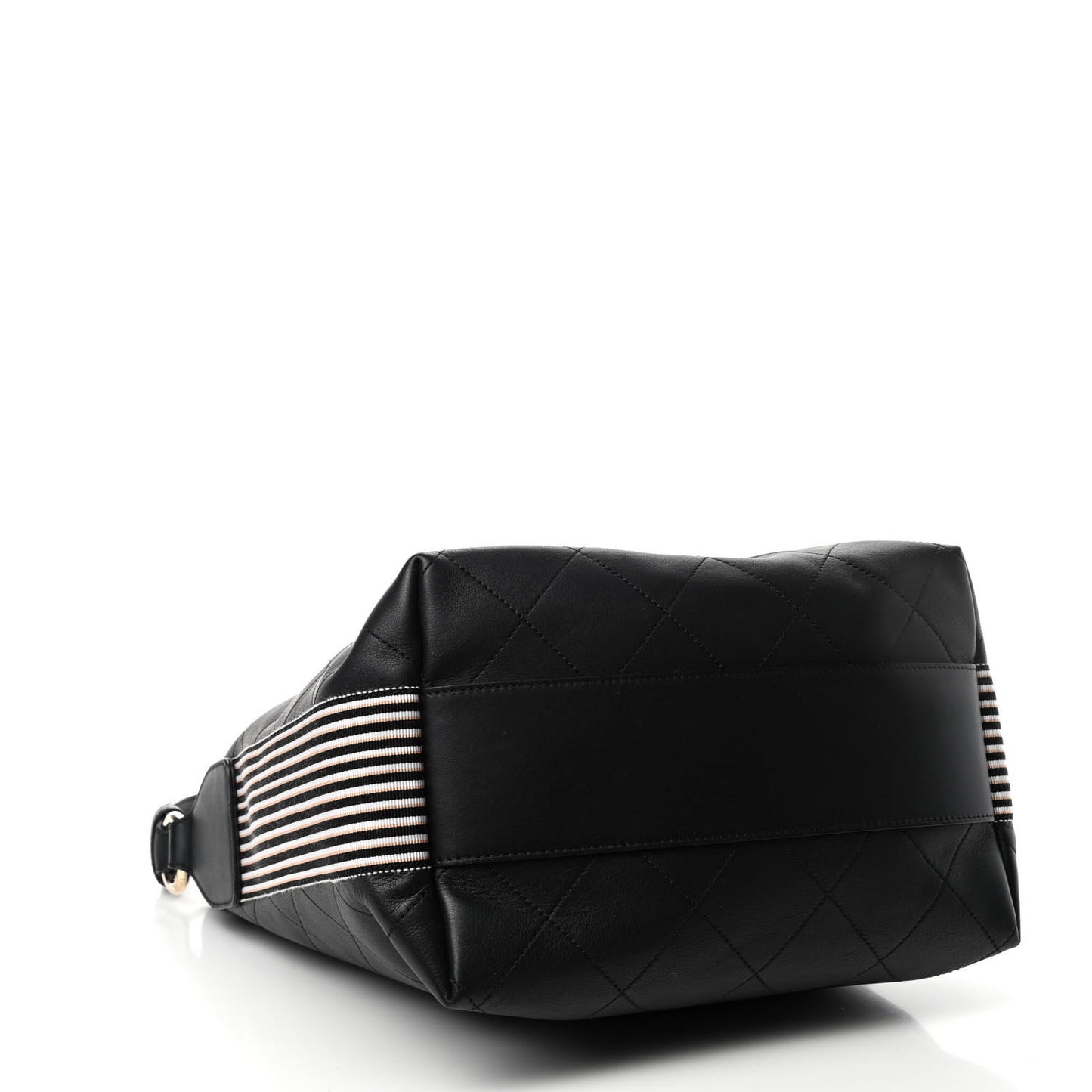Calfskin Stitched Over & Over Hobo Black