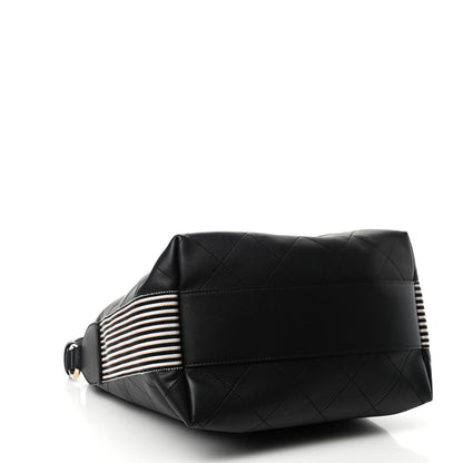 Chanel Calfskin Stitched Over & Over Hobo Black 3 of 4