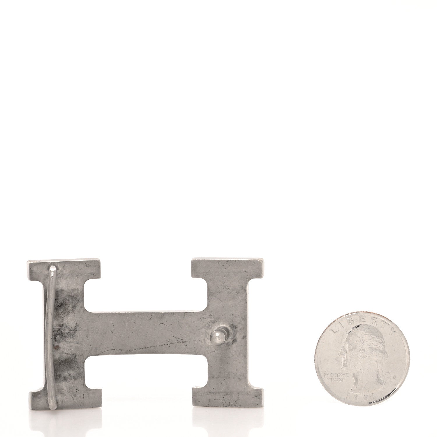 Hermes Polished Palladium 32mm H Belt Buckle Silver 2 of 4