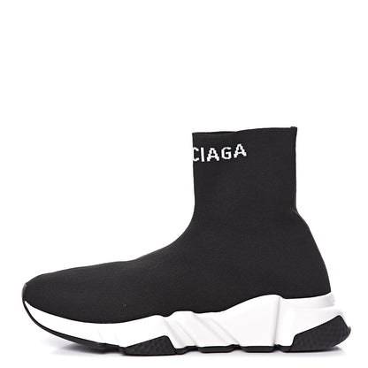 Balenciaga Neoprene Knit Womens Hi Speed Sneakers 38 Black 1 of 9