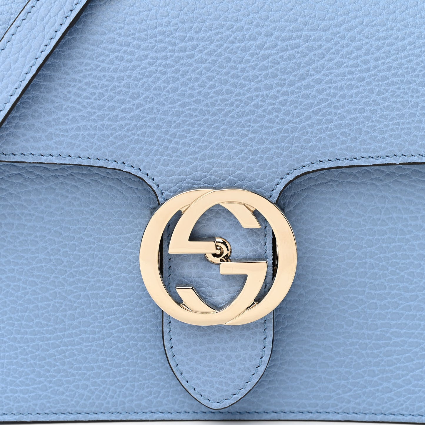 Dollar Calfskin Small Interlocking G Shoulder Bag Mineral Blue