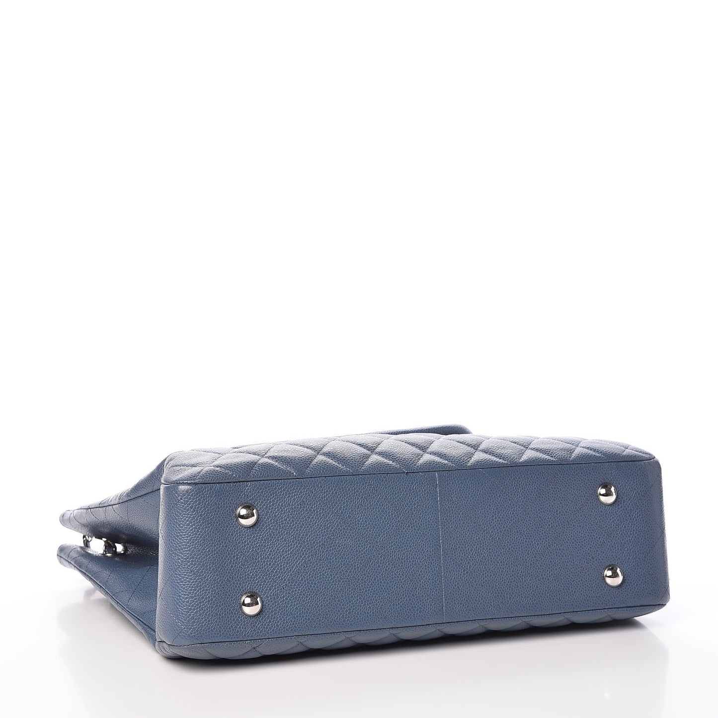 Caviar Quilted Flap Tote Blue