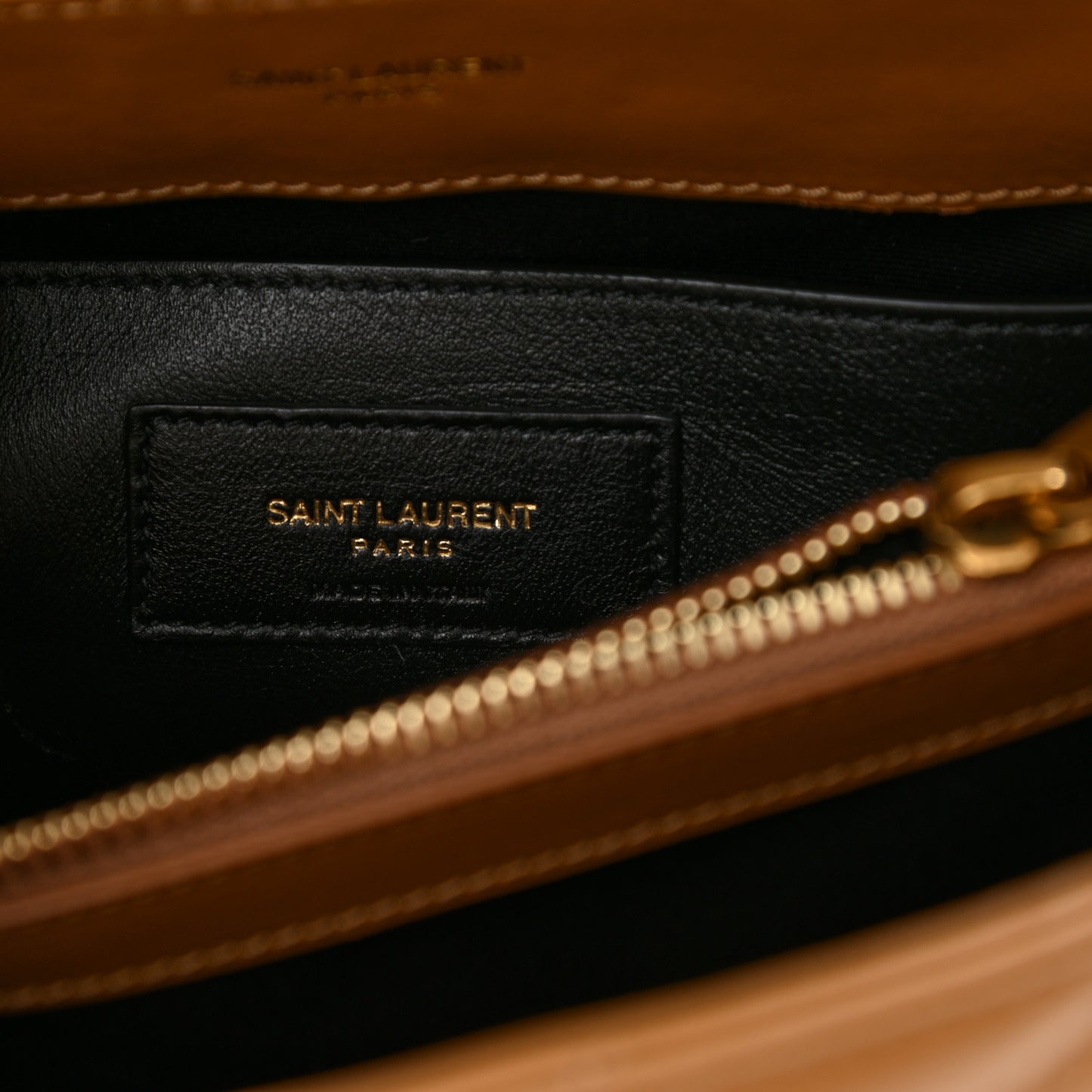 Calfskin Y Quilted Monogram Small Loulou Chain Satchel Dark Natural