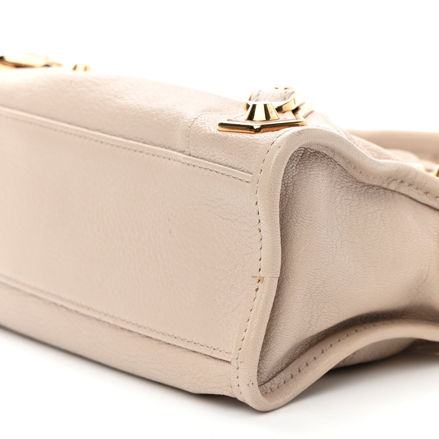 Balenciaga Chevre Gold Metallic Edge Hardware Mini City Beige Praline 9 of 10