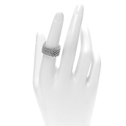 Tiffany Sterling Silver Somerset Mesh Ring 52 6 2 of 4