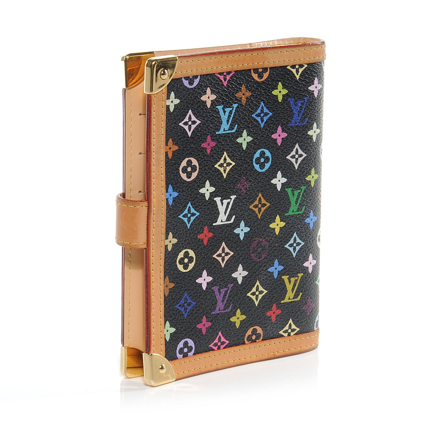 Monogram Multicolor Small Ring Agenda Cover Black