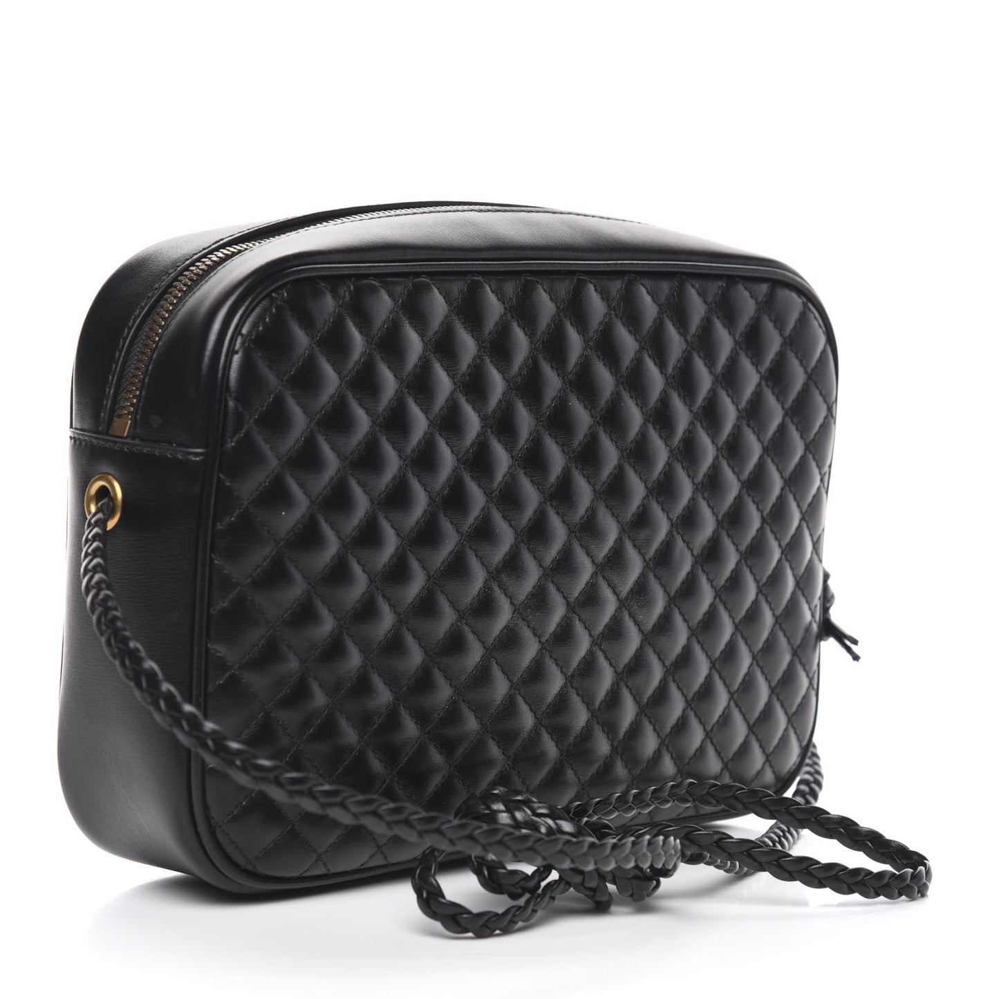 Calfskin Web Trapuntata Small GG Shoulder Bag Black