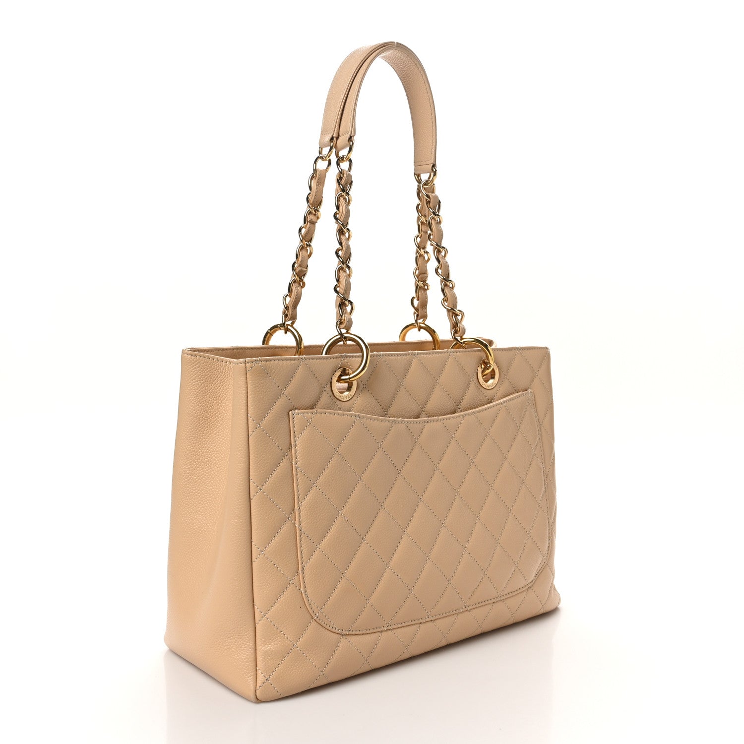 Chanel Caviar Quilted Grand Shopping Tote GST Beige 3 of 11