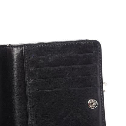 Chanel Lambskin Quilted Zip Around Coin Purse Wallet Black 6 of 10