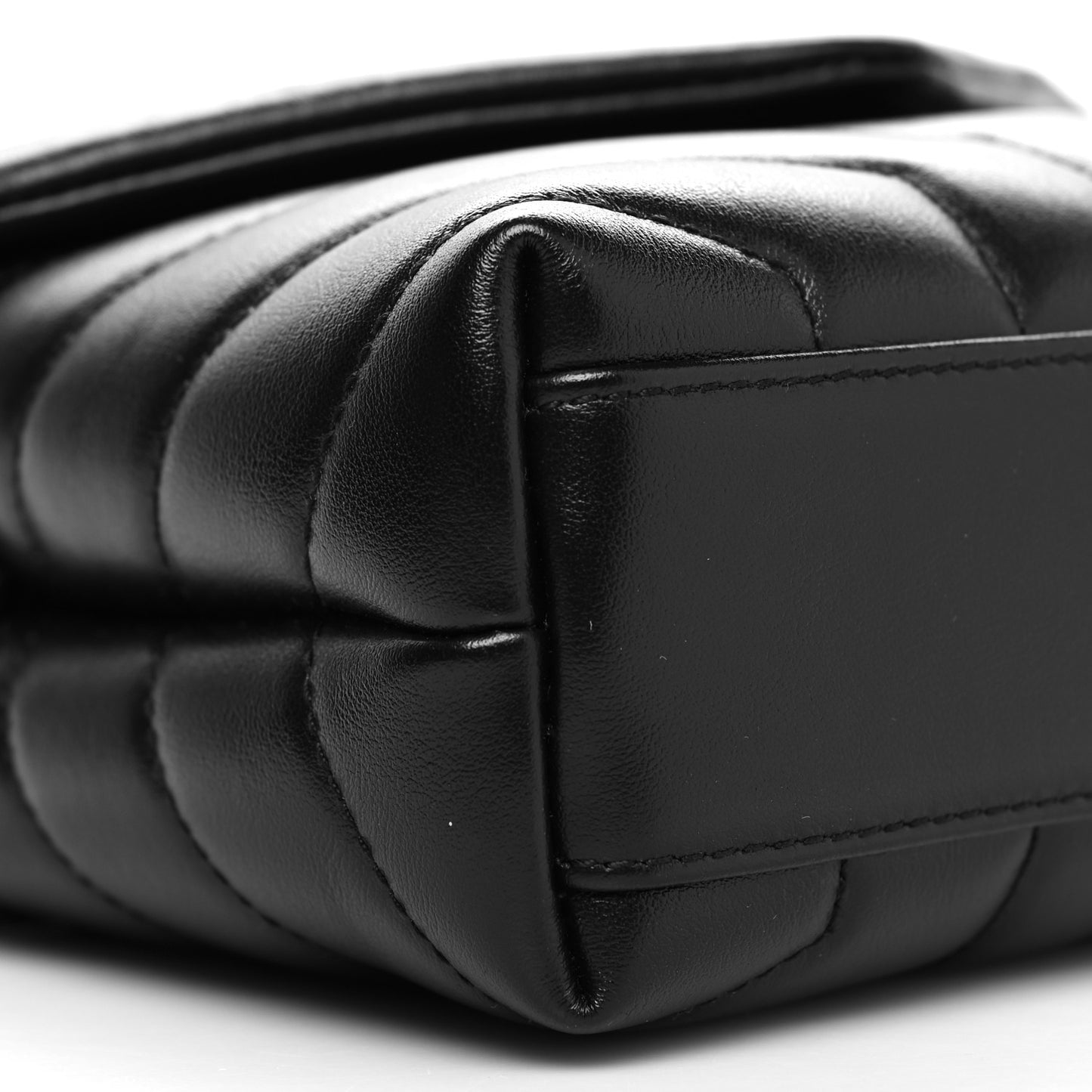 Calfskin Y Quilted Monogram Monochrome Toy Loulou Crossbody Bag Black