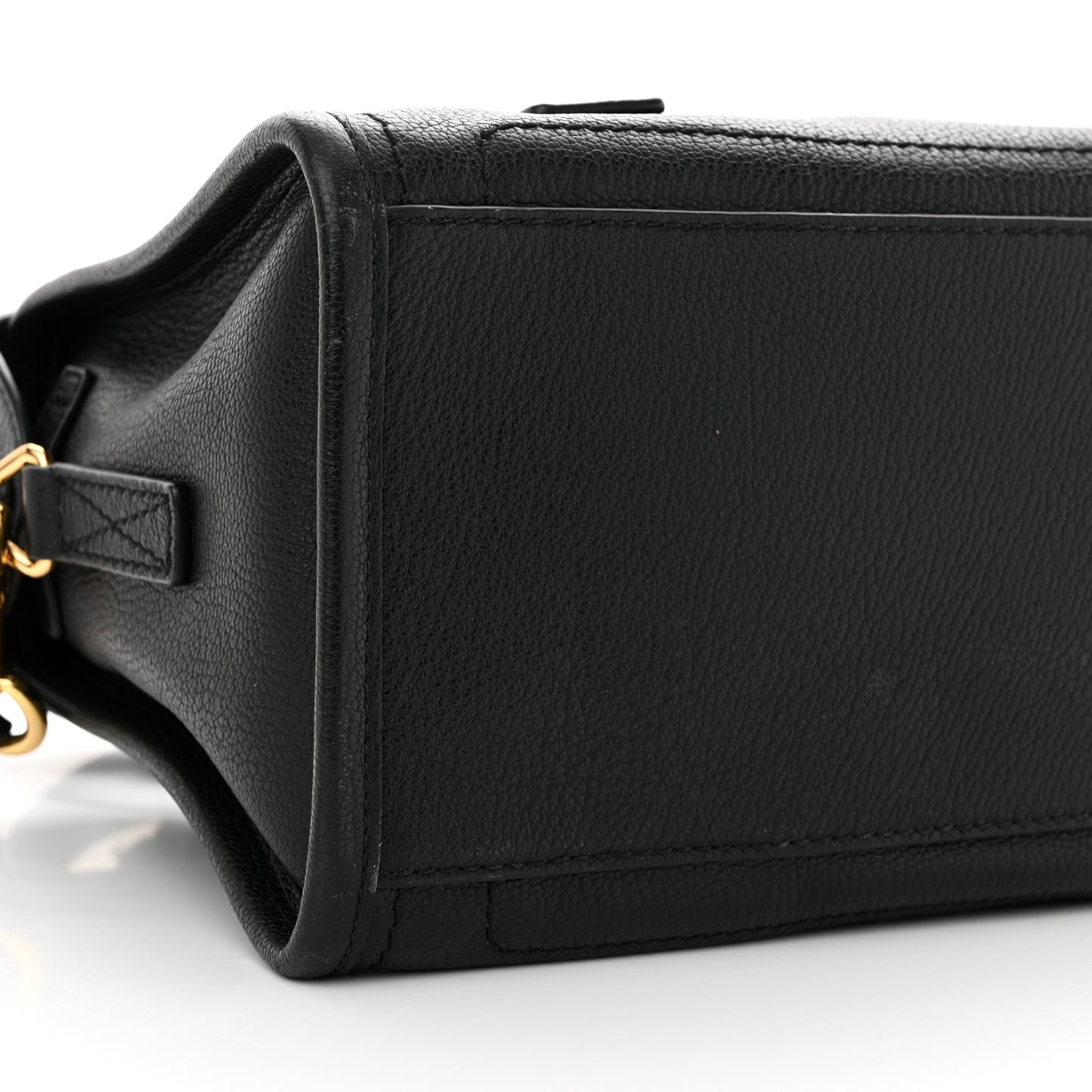 Pebbled Calfskin Wellington Satchel Black