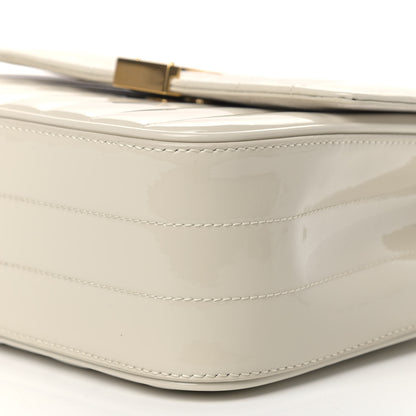 Saint Laurent Patent Calfskin Matelasse Monogram Medium Vicky Chain Bag White 8 of 8