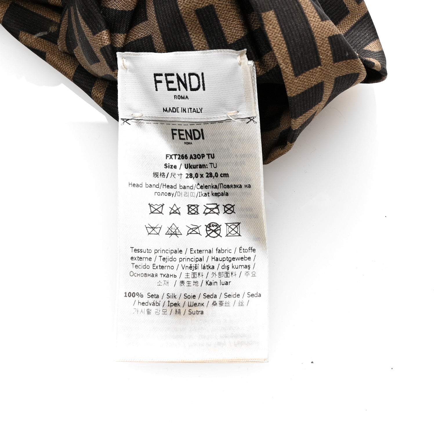 Fendi Silk FF Logo Headband Tobacco 1618775 – FASHIONPHILE