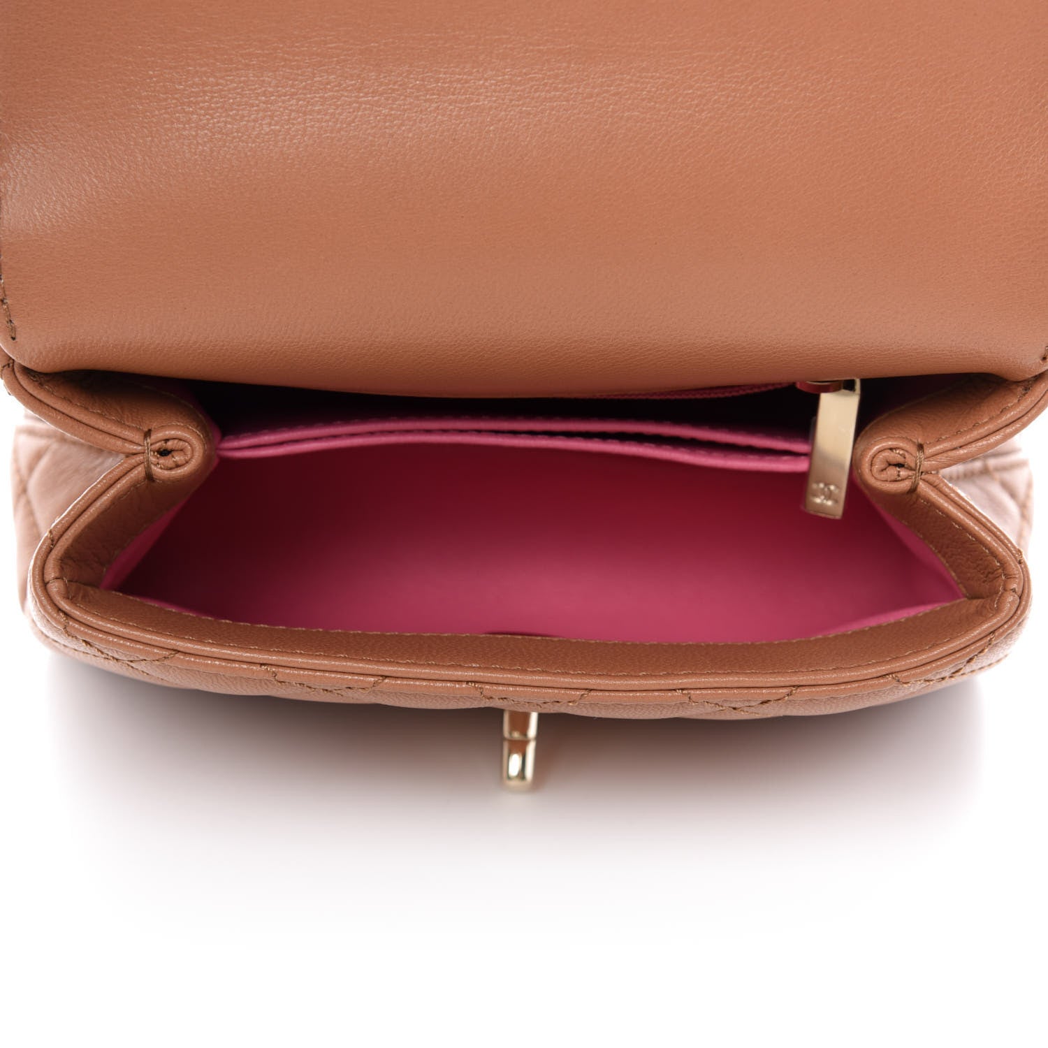 Chanel Goatskin Quilted Extra Mini Rainbow Coco Handle Flap Brown 5 of 10