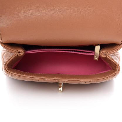Chanel Goatskin Quilted Extra Mini Rainbow Coco Handle Flap Brown 5 of 10