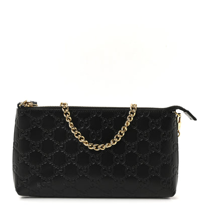 Gucci Guccissima Signature Wrist Wallet Black 1 of 9