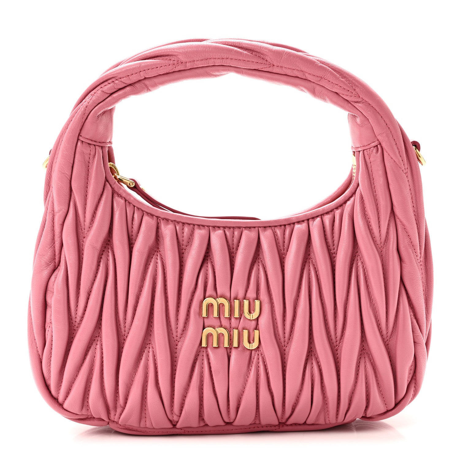Miu Miu Nappa Matelasse Small Wander Hobo Pink 1 of 9