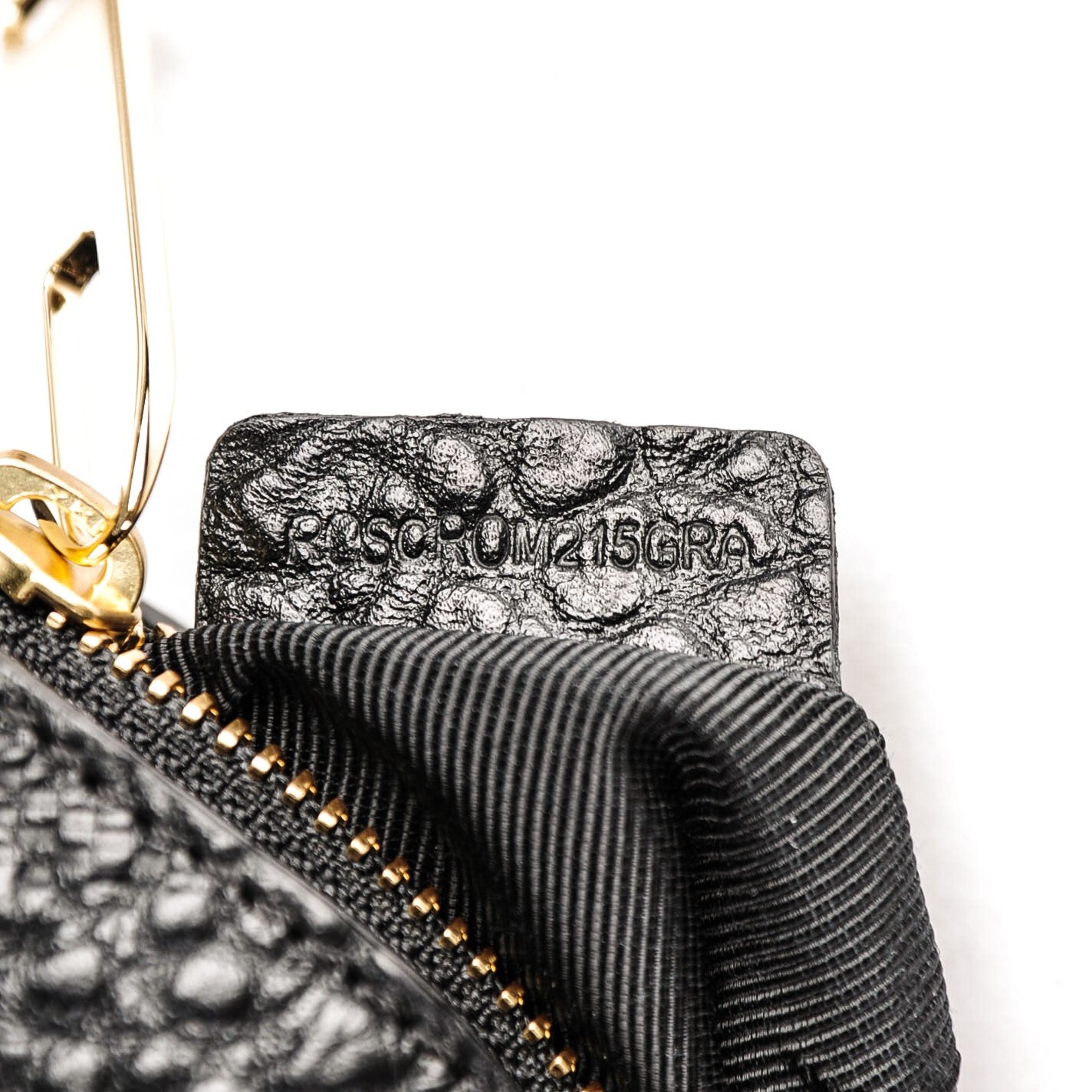 Signature Grain Calfskin Check Embossed Small Chichester Crossbody Clutch Bag Black