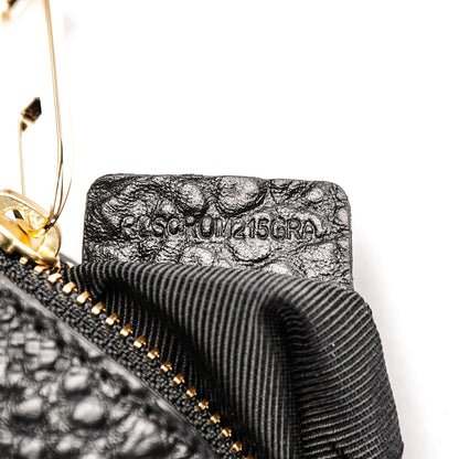 Burberry Signature Grain Calfskin Check Embossed Small Chichester Crossbody Clutch Bag Black 8 of 8