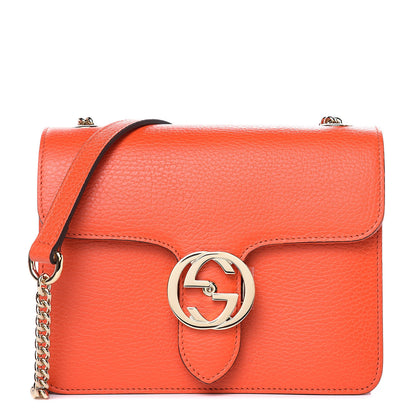 Gucci Dollar Calfskin Small Interlocking G Shoulder Bag Sun Orange 1 of 9
