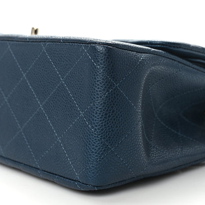 Chanel Caviar Quilted Jumbo Double Flap Dark Blue 10 of 12