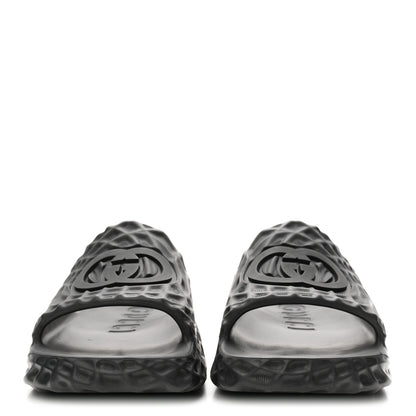 Gucci Rubber Interlocking G Mens Slide Sandals 8 Black 3 of 9